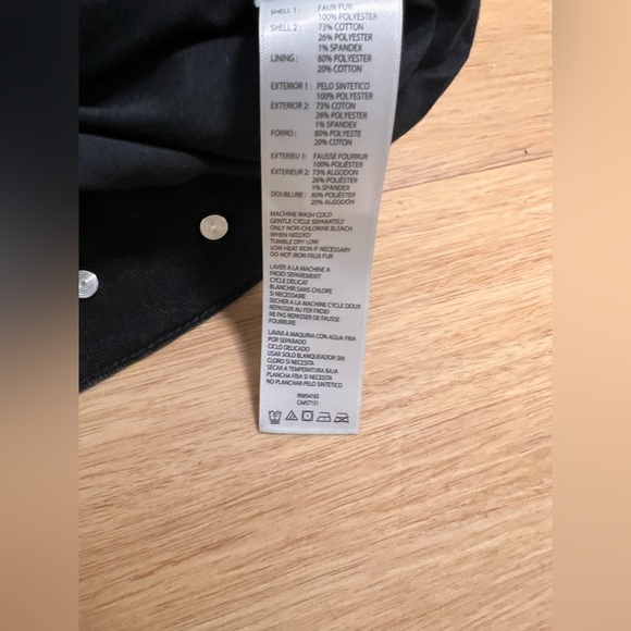 CALVIN KLEIN WOMEN'S DENIM SHERPA JACKET COLOR BLACK SIZE SMALL - Picture 4 of 5